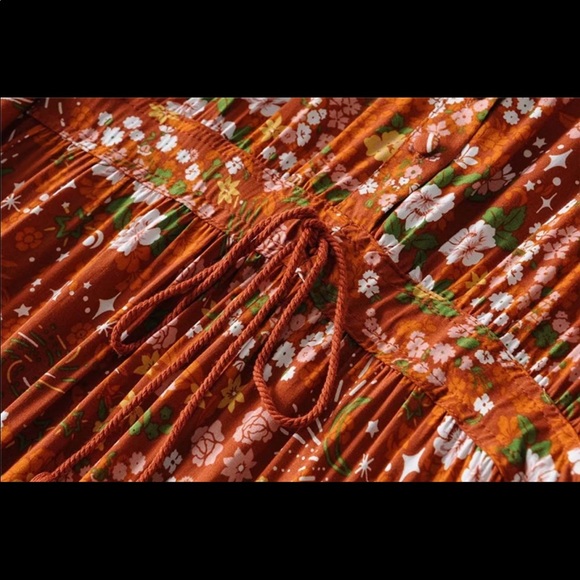 Long Sleeve Boho Floral Gypsy Print Maxi Dress - Picture 9 of 13